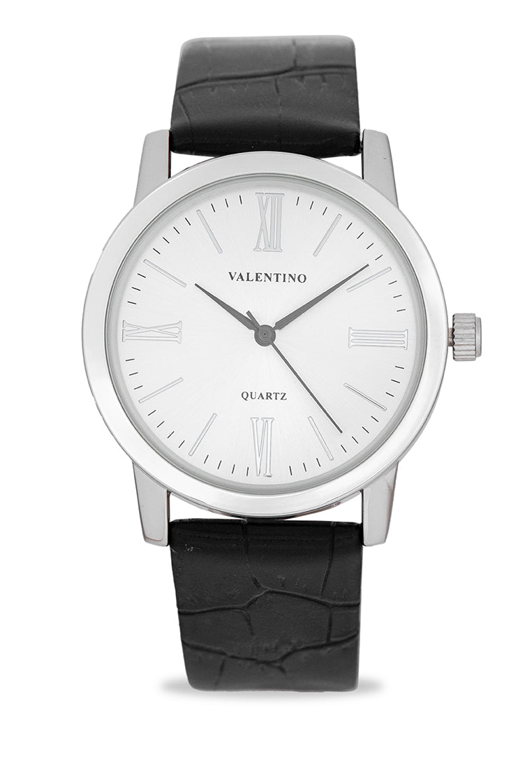 Valentino 20122367-SILVER DIAL Analog Leather Strap Watch for Men-Watch Portal Philippines