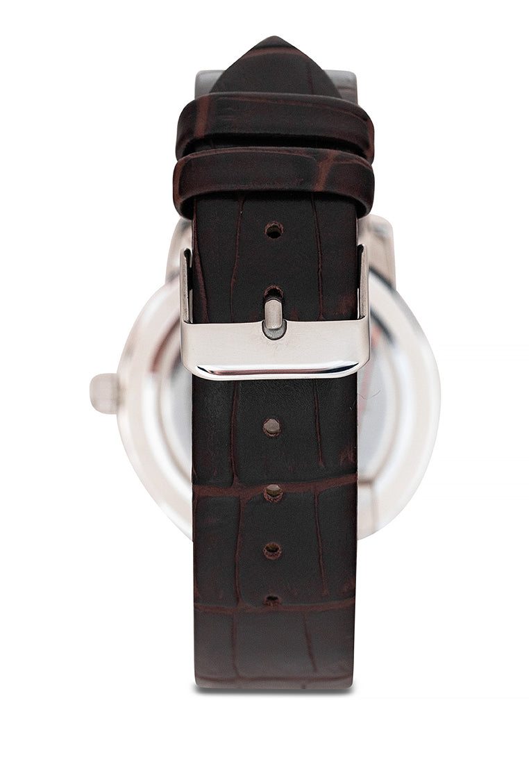 Valentino 20122367-WHITE DIAL Analog Leather Strap Watch for Men-Watch Portal Philippines