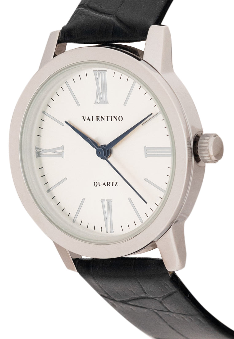 Valentino 20122368-SILVER DIAL Analog Leather Strap Watch for Women-Watch Portal Philippines