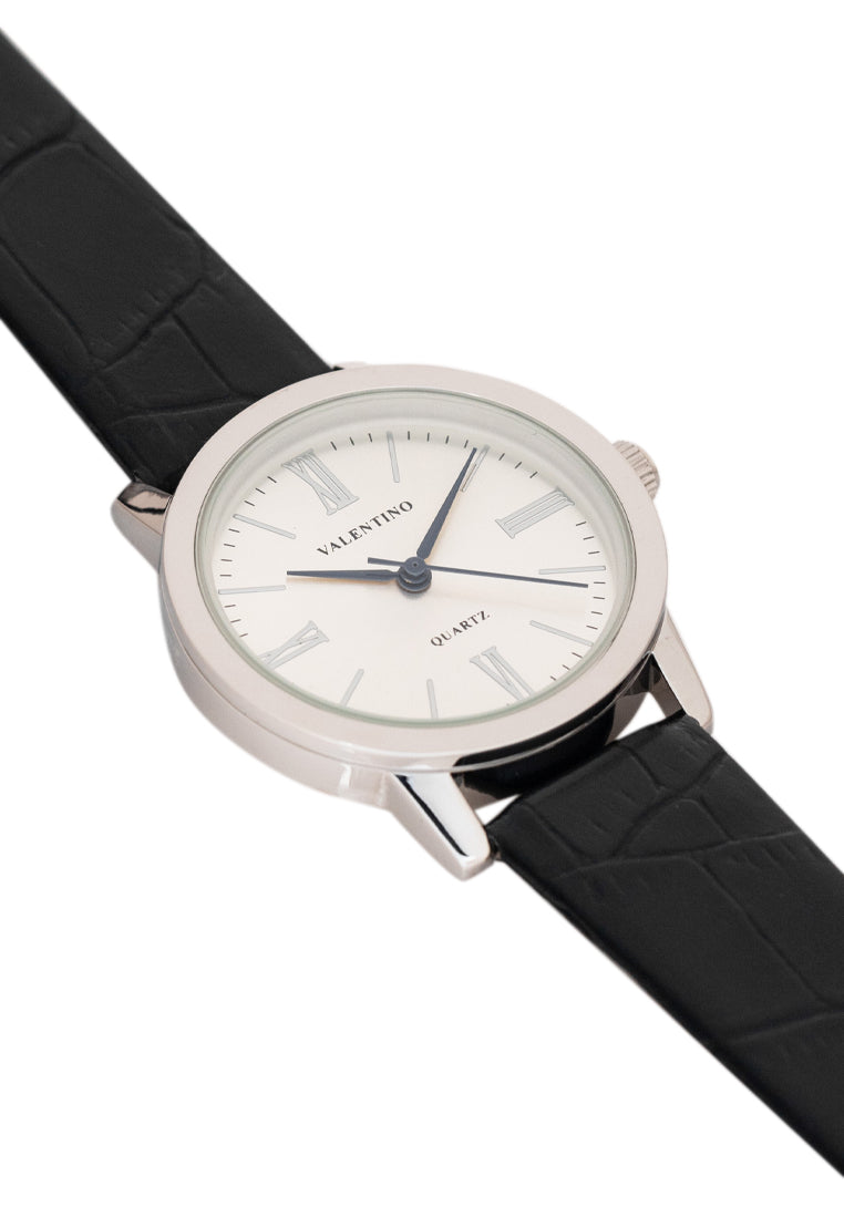 Valentino 20122368-SILVER DIAL Analog Leather Strap Watch for Women-Watch Portal Philippines