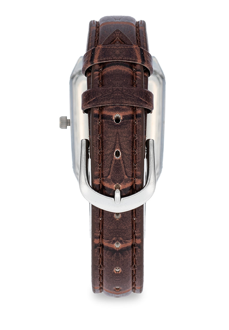 Valentino 20122376-BRWN STRAP - GOLD DIAL Leather Strap Analog Watch for Women-Watch Portal Philippines