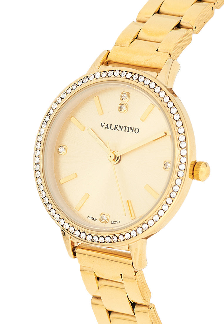 Valentino 20122379-GOLD - GOLD DIAL Stainless Steel Strap Analog Watch for Women-Watch Portal Philippines