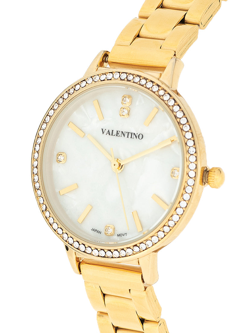 Valentino 20122379-GOLD - MOP DIAL Stainless Steel Strap Analog Watch for Women-Watch Portal Philippines