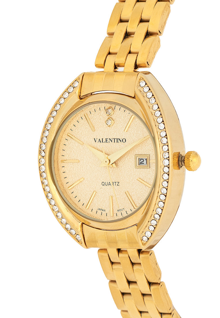 Valentino 20122385-GOLD DIAL Stainless Steel Strap Analog Watch for Women-Watch Portal Philippines