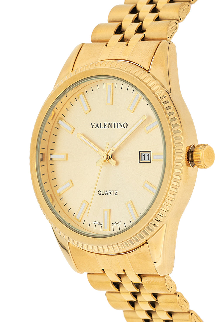 Valentino 20122392-GOLD DIAL Stainless Steel Strap Analog Watch for Men-Watch Portal Philippines