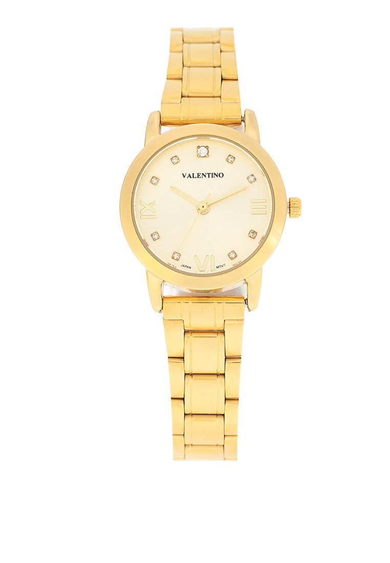 Valentino 20122394-GOLD DIAL Stainless Steel Strap Analog Watch for Women-Watch Portal Philippines