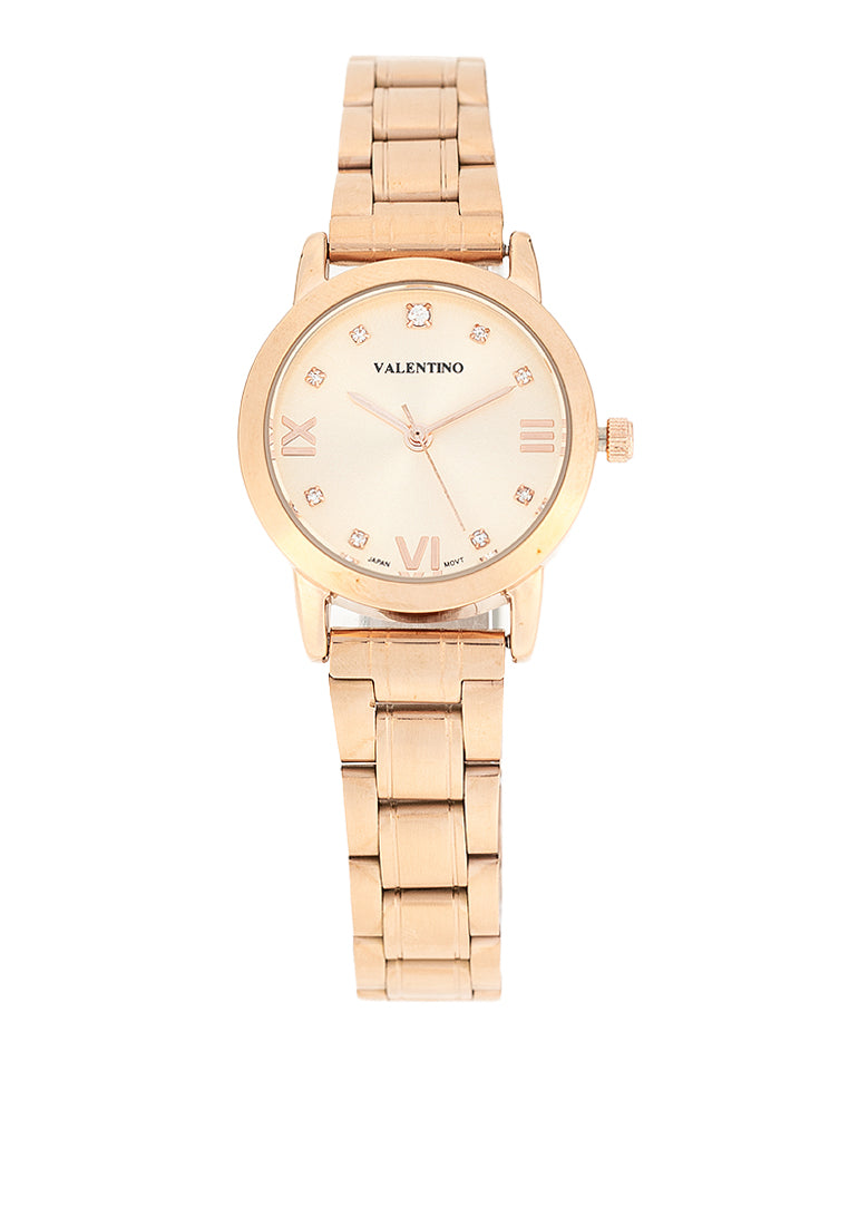 Valentino 20122395-ROSE DIAL Stainless Steel Strap Analog Watch for Women-Watch Portal Philippines