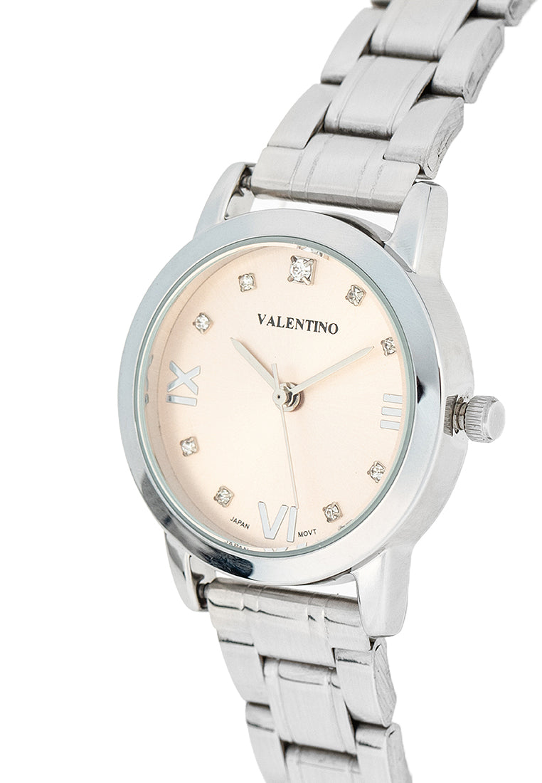 Valentino 20122396-PINK DIAL Stainless Steel Strap Analog Watch for Women-Watch Portal Philippines