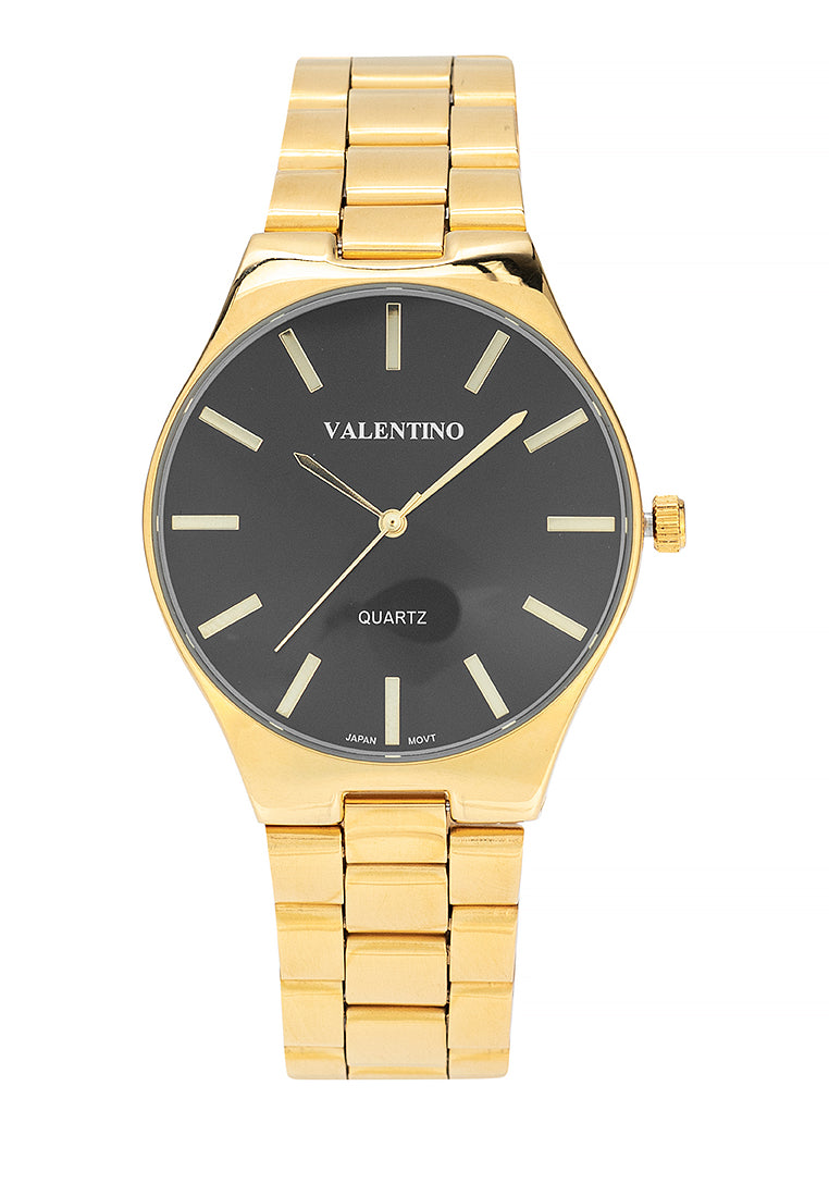 Valentino 20122397-BLACK DIAL Stainless Steel Strap Analog Watch for Women-Watch Portal Philippines
