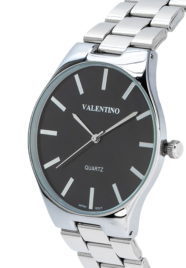 Valentino 20122399-BLACK DIAL Stainless Steel Strap Analog Watch for Women-Watch Portal Philippines