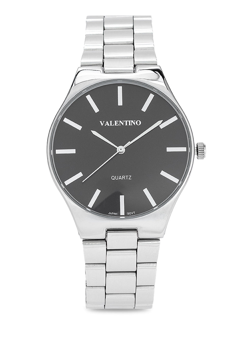 Valentino 20122399-BLACK DIAL Stainless Steel Strap Analog Watch for Women-Watch Portal Philippines