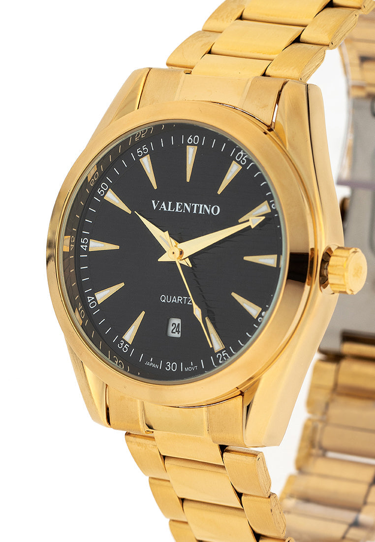 Valentino 20122400-BLACK DIAL Stainless Steel Strap Analog Watch for Men-Watch Portal Philippines