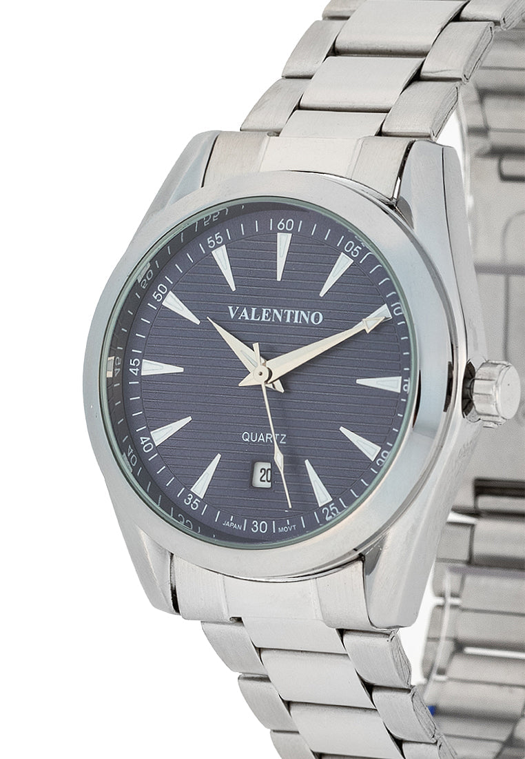 Valentino 20122401-BLUE DIAL Stainless Steel Strap Analog Watch for Men-Watch Portal Philippines