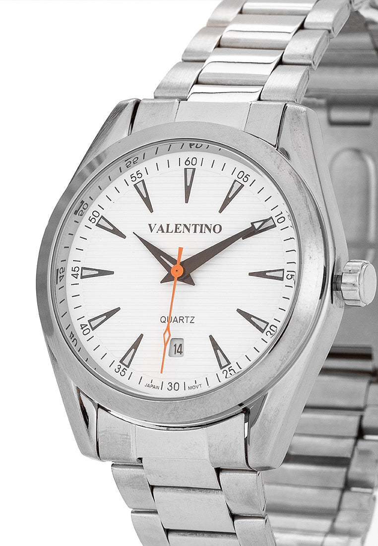 Valentino 20122401-WHITE DIAL Stainless Steel Strap Analog Watch for Men-Watch Portal Philippines