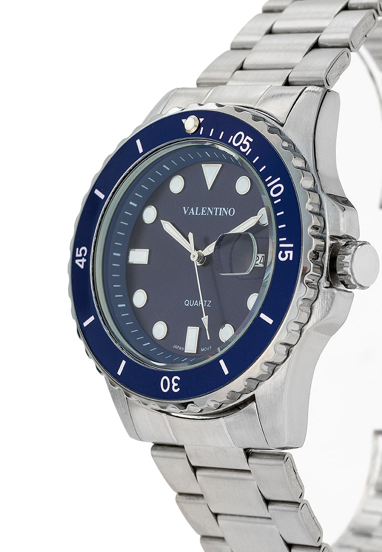 Valentino 20122410-BLUE DIAL Stainless Steel Strap Analog Watch for Men-Watch Portal Philippines