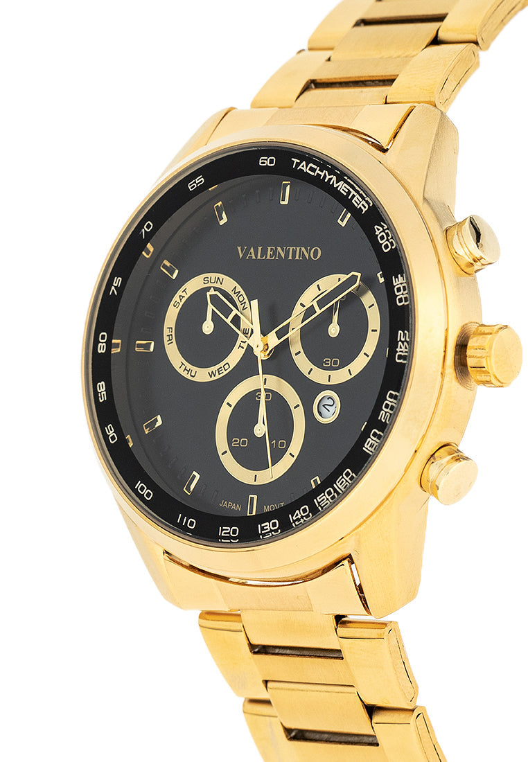 Valentino 20122412-BLACK DIAL Stainless Steel Strap Analog Watch for Men-Watch Portal Philippines