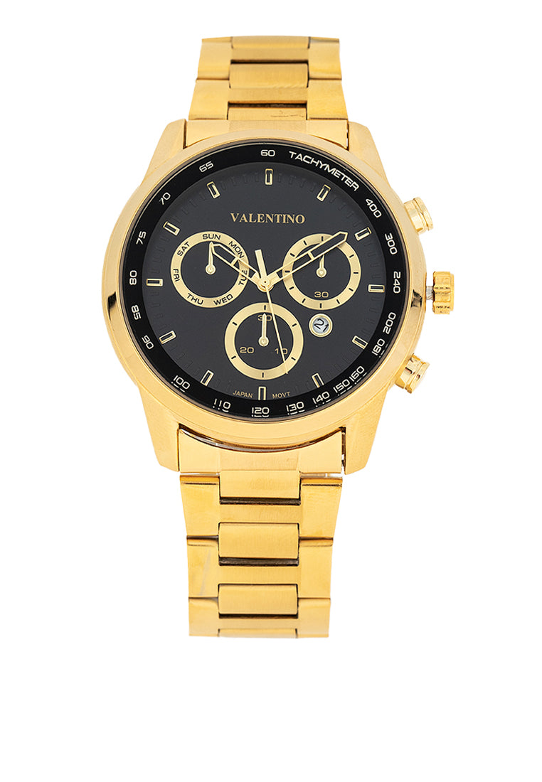 Valentino 20122412-BLACK DIAL Stainless Steel Strap Analog Watch for Men-Watch Portal Philippines