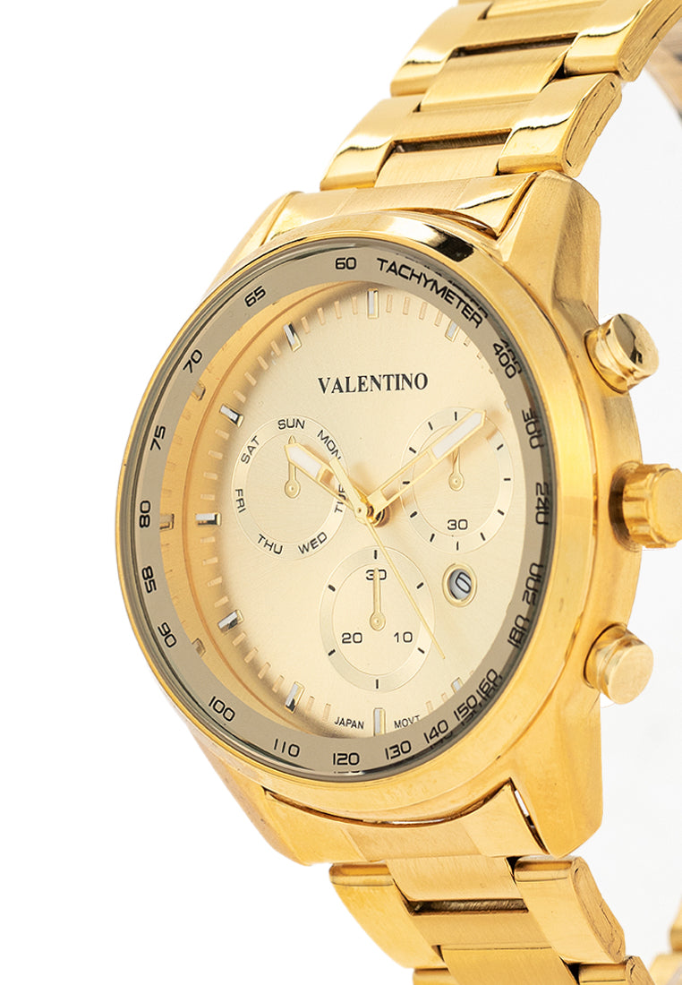 Valentino 20122412-GOLD DIAL Stainless Steel Strap Analog Watch for Men-Watch Portal Philippines