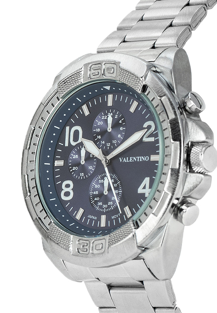 Valentino 20122419-BLUE DIAL Stainless Steel Strap Analog Watch for Men-Watch Portal Philippines