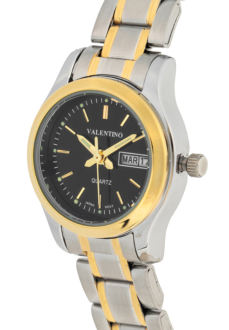 Valentino 20122423-TWO TONE - BLACK DIAL Stainless Steel Strap Analog Watch for Women-Watch Portal Philippines