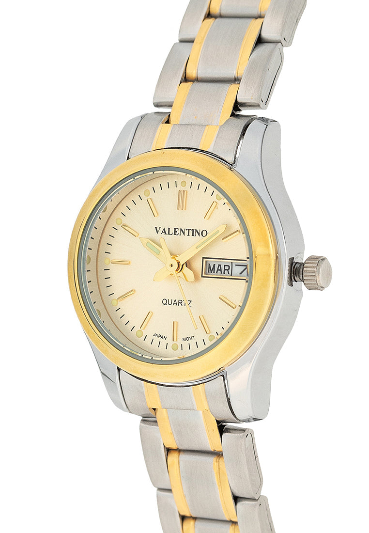 Valentino 20122423-TWO TONE - GOLD DIAL Stainless Steel Strap Analog Watch for Women-Watch Portal Philippines