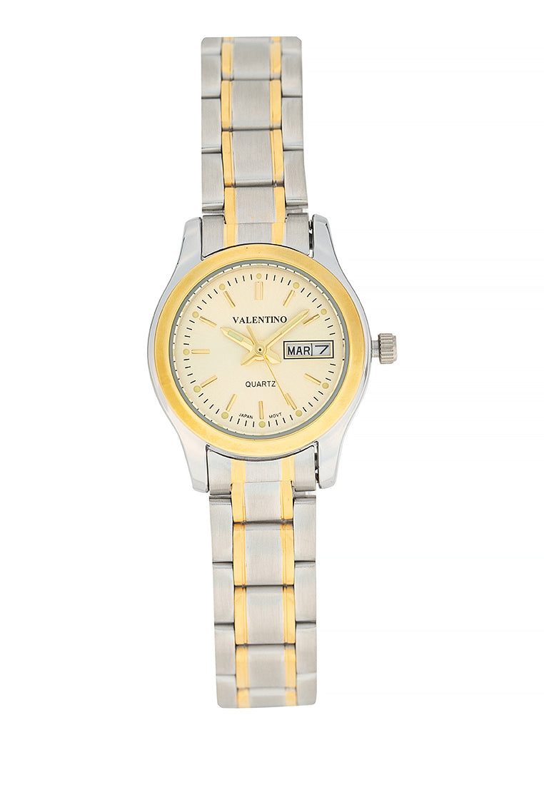 Valentino 20122423-TWO TONE - GOLD DIAL Stainless Steel Strap Analog Watch for Women-Watch Portal Philippines