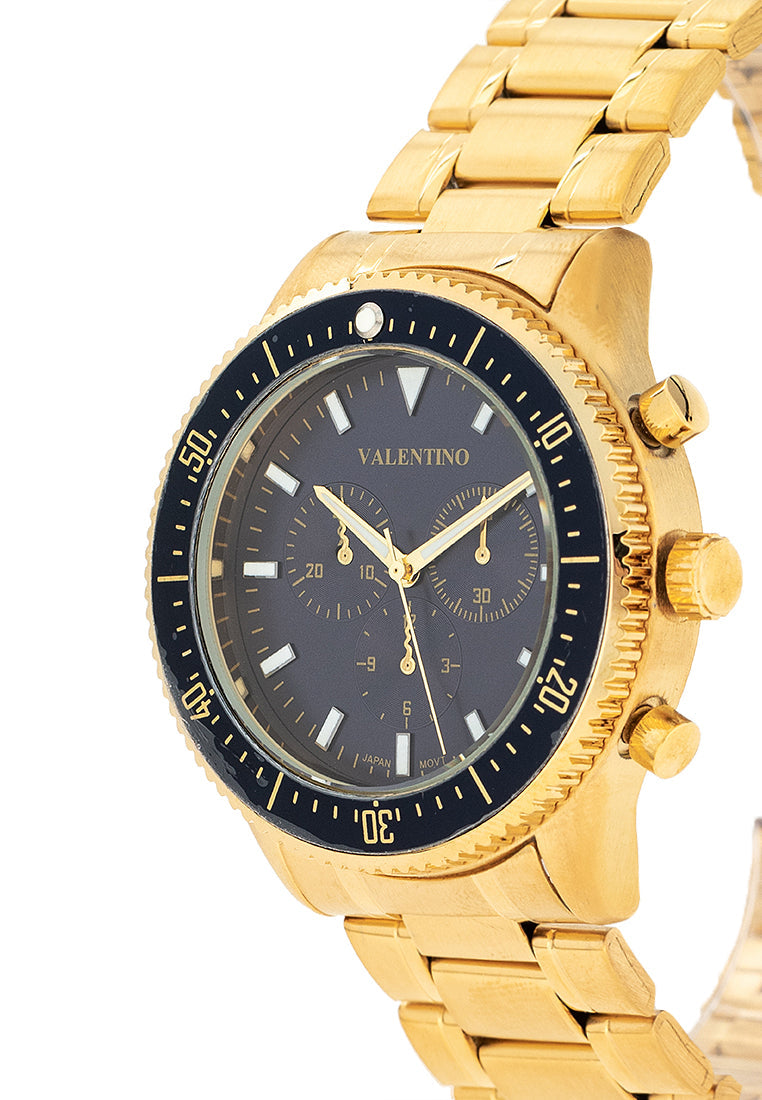 Valentino 20122426-GOLD - BLUE DIAL Stainless Steel Strap Analog Watch for Men-Watch Portal Philippines