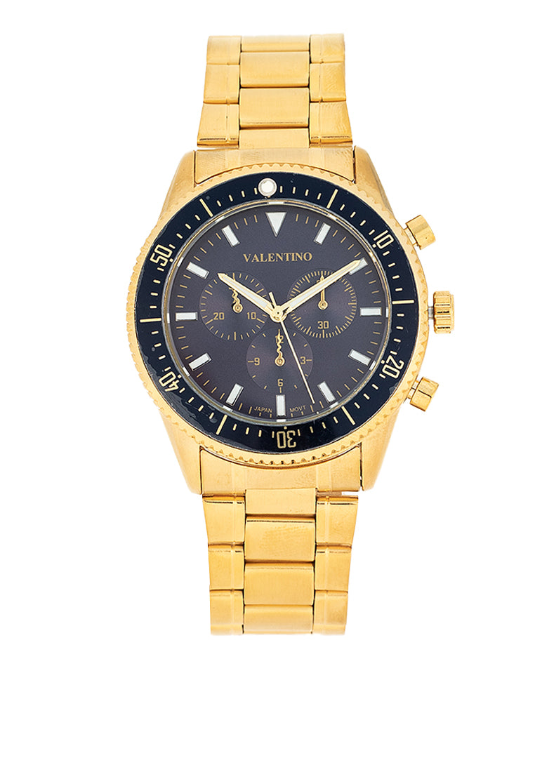 Valentino 20122426-GOLD - BLUE DIAL Stainless Steel Strap Analog Watch for Men-Watch Portal Philippines