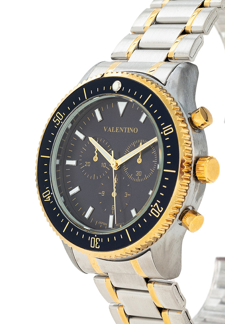 Valentino 20122426-TWO TONE - BLUE DIAL Stainless Steel Strap Analog Watch for Men-Watch Portal Philippines