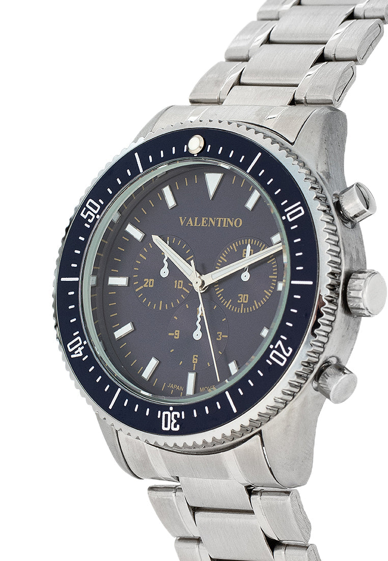 Valentino 20122427-BLUE DIAL Stainless Steel Strap Analog Watch for Men-Watch Portal Philippines