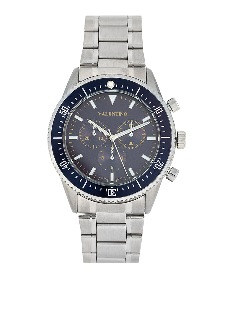 Valentino 20122427-BLUE DIAL Stainless Steel Strap Analog Watch for Men-Watch Portal Philippines