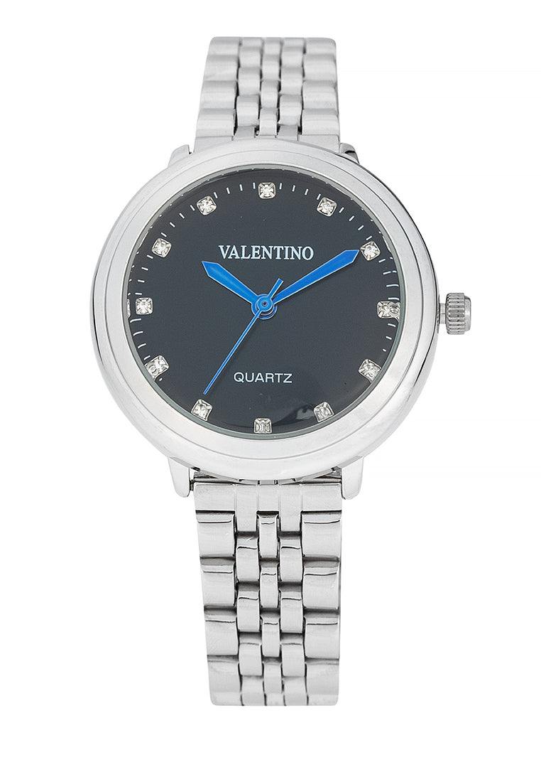 Valentino 20122429-BLACK DIAL Stainless Steel Strap Analog Watch for Women-Watch Portal Philippines