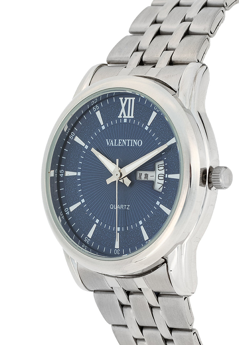 Valentino 20122438-BLUE DIAL Stainless Steel Strap Analog Watch for Men-Watch Portal Philippines