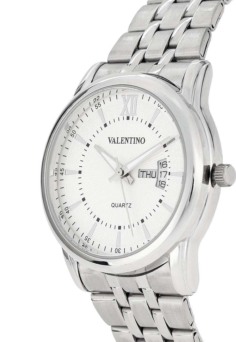 Valentino 20122438-WHITE DIAL Stainless Steel Strap Analog Watch for Men-Watch Portal Philippines