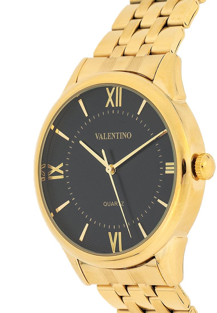 Valentino 20122439-BLACK DIAL Stainless Steel Strap Analog Watch for Men-Watch Portal Philippines