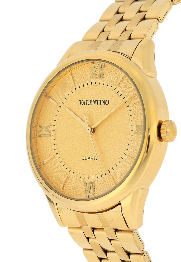 Valentino 20122439-GOLD DIAL Stainless Steel Strap Analog Watch for Men-Watch Portal Philippines