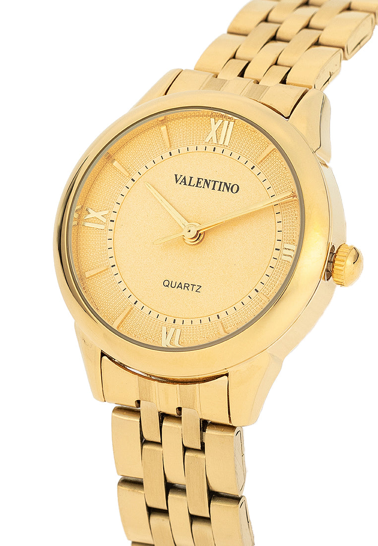 Valentino 20122440-GOLD DIAL Stainless Steel Strap Analog Watch for Women-Watch Portal Philippines