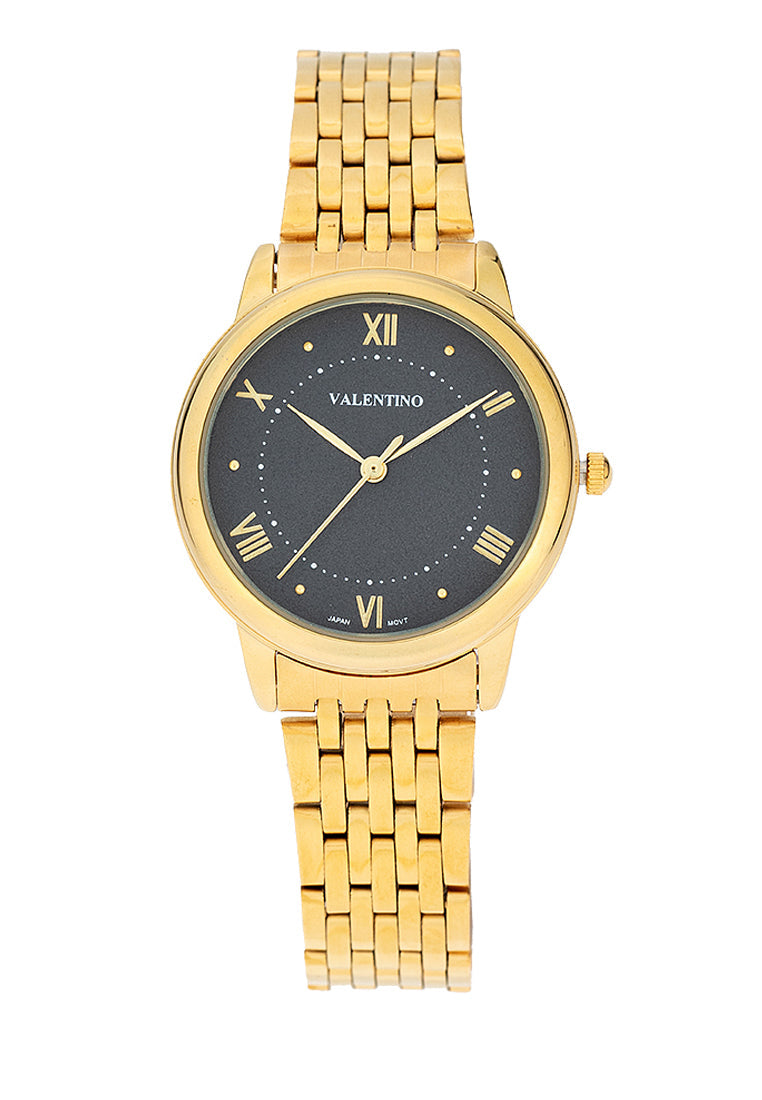 Valentino 20122445-BLACK DIAL Stainless Steel Strap Analog Watch for Women-Watch Portal Philippines