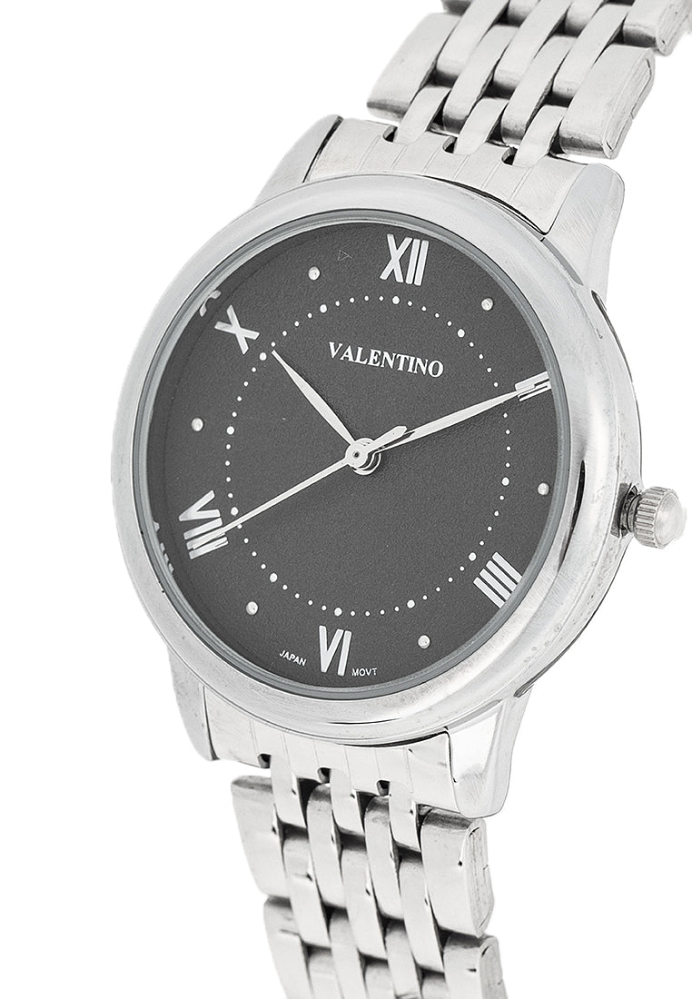 Valentino 20122447-BLACK DIAL Stainless Steel Strap Analog Watch for Women-Watch Portal Philippines