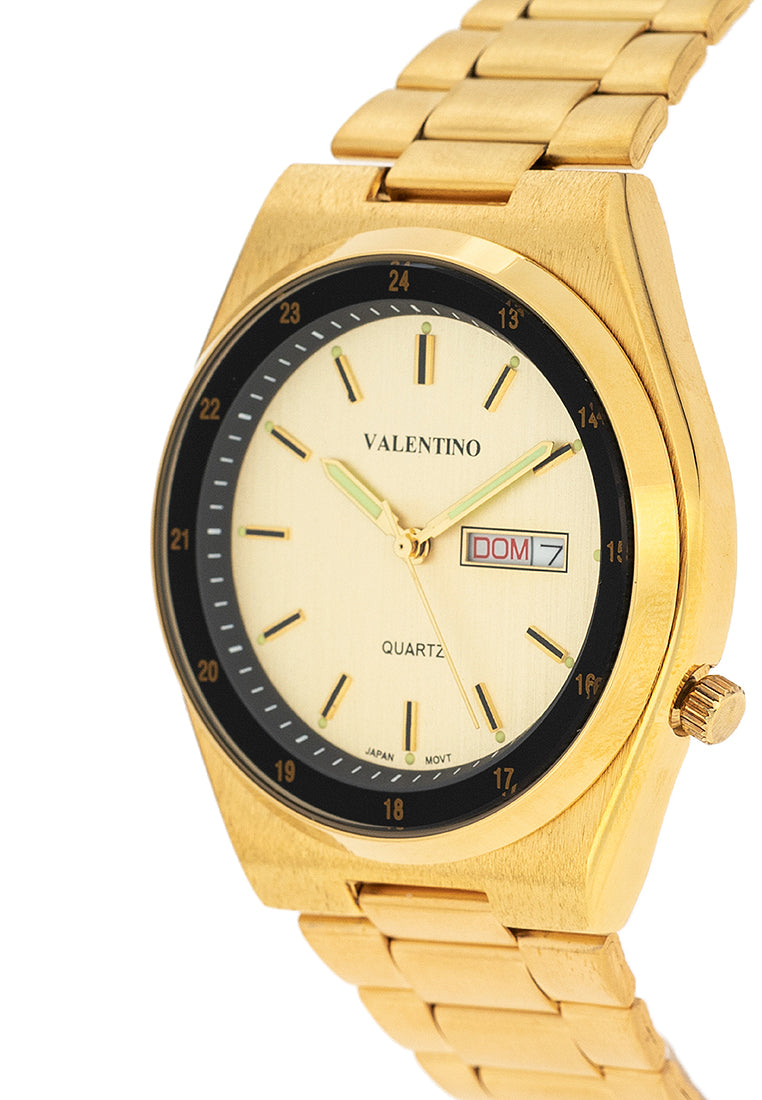 Valentino 20122452-GOLD DIAL Stainless Steel Strap Analog Watch for Men-Watch Portal Philippines