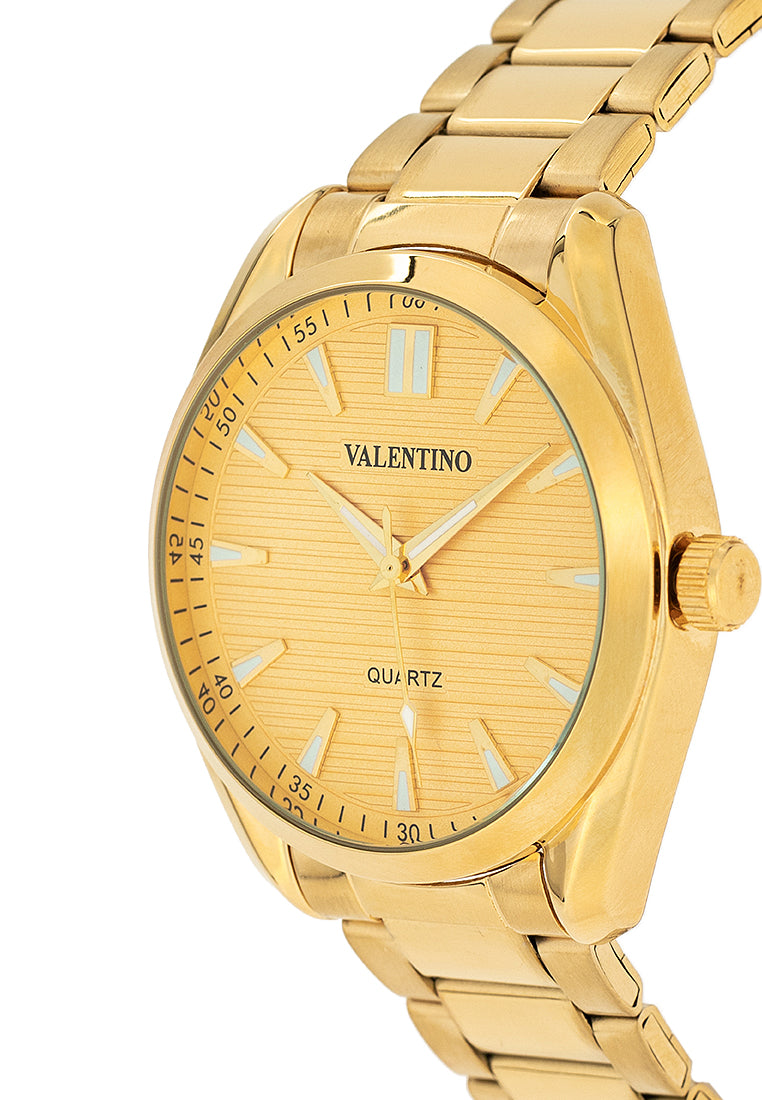 Valentino 20122454-GOLD DIAL Stainless Steel Strap Analog Watch for Men-Watch Portal Philippines