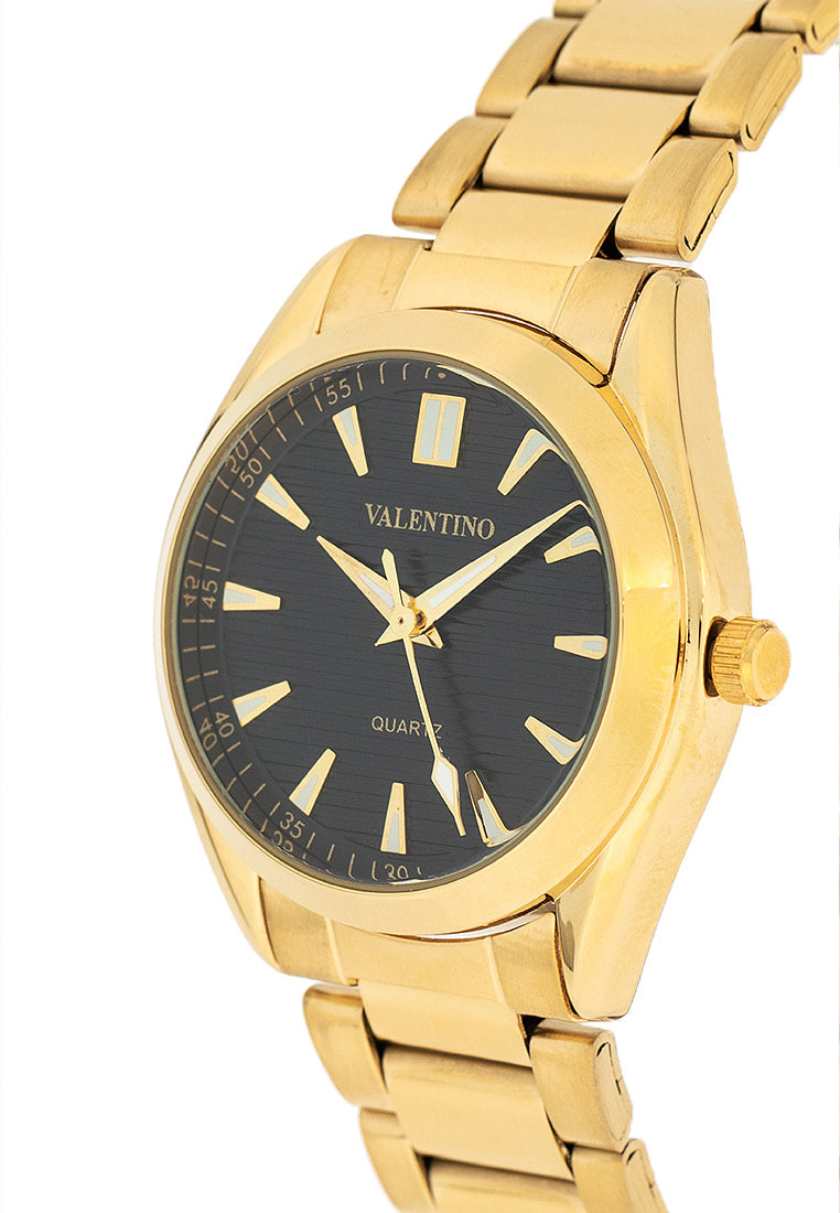 Valentino 20122455-BLACK DIAL Stainless Steel Strap Analog Watch for Women-Watch Portal Philippines