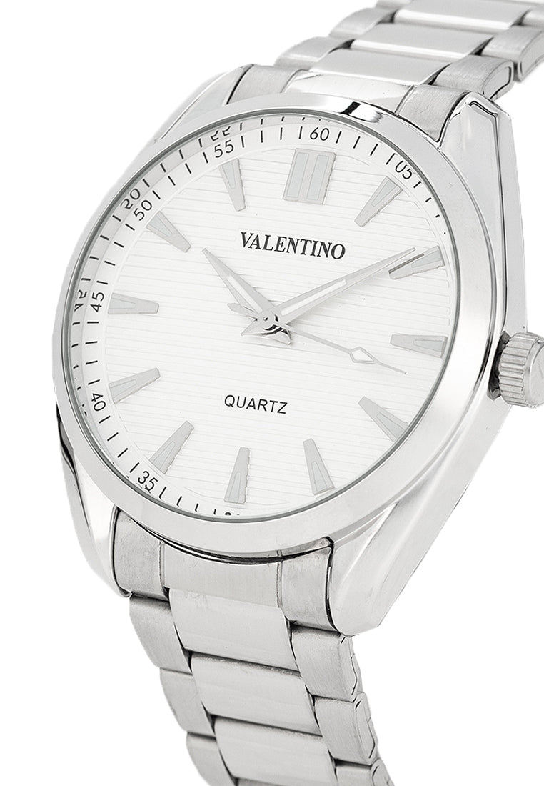 Valentino 20122458-WHITE DIAL - SIL INDEX Stainless Steel Strap Analog Watch for Men-Watch Portal Philippines