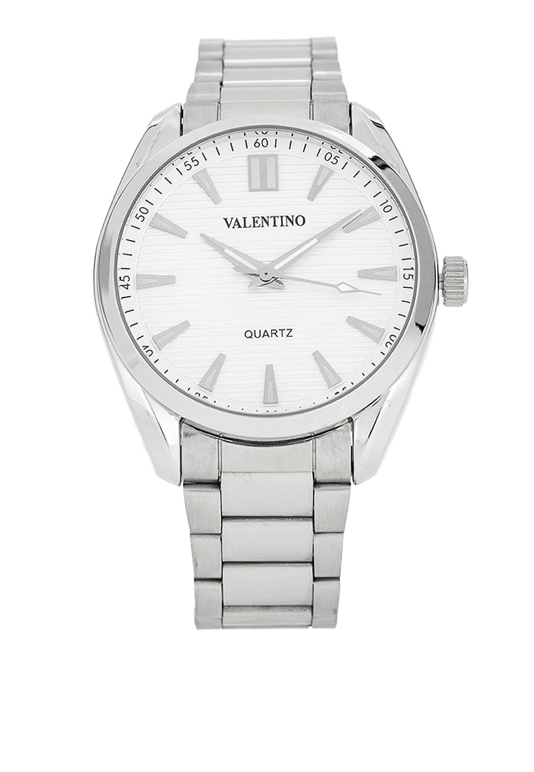 Valentino 20122458-WHITE DIAL - SIL INDEX Stainless Steel Strap Analog Watch for Men-Watch Portal Philippines