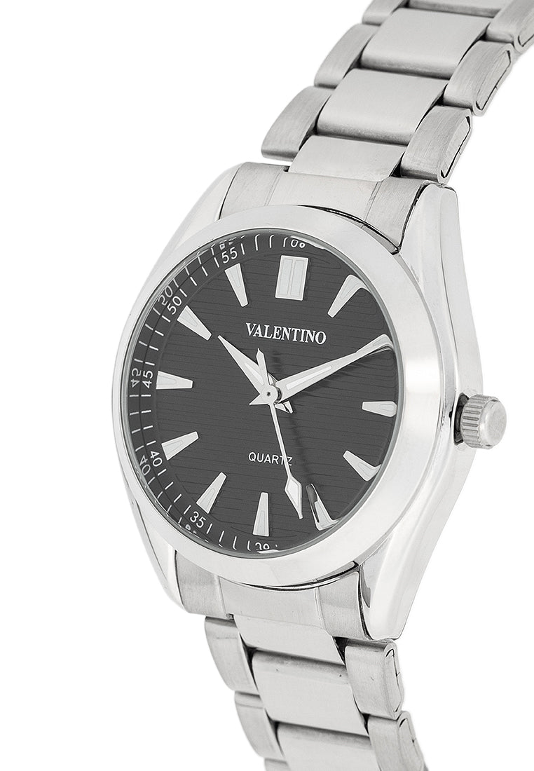 Valentino 20122459-BLACK DIAL Stainless Steel Strap Analog Watch for Women-Watch Portal Philippines