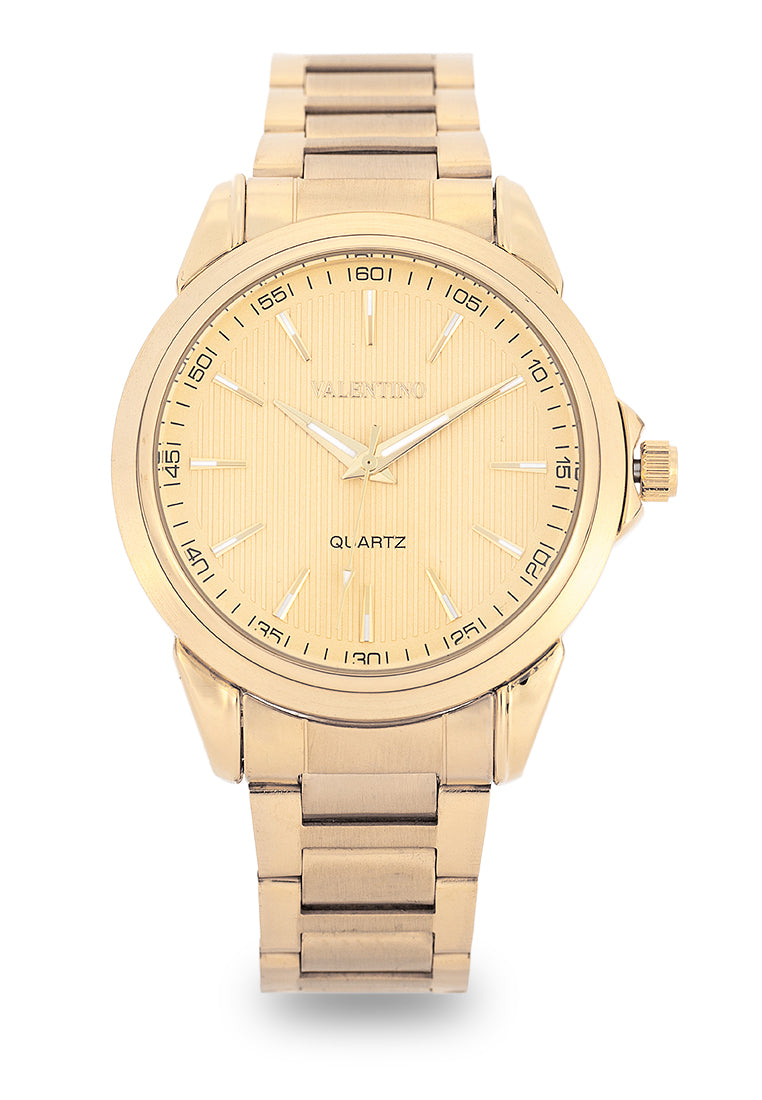 Valentino 20122503-GOLD-GOLD DIAL Analog Stainless Steel Strap Watch for Men-Watch Portal Philippines