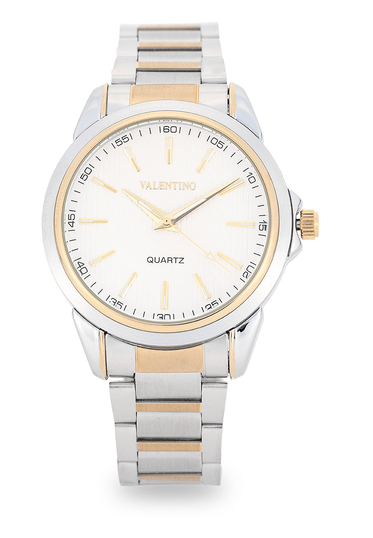 Valentino 20122503-TWO TONE-WHITE DIAL Analog Stainless Steel Strap Watch for Men-Watch Portal Philippines