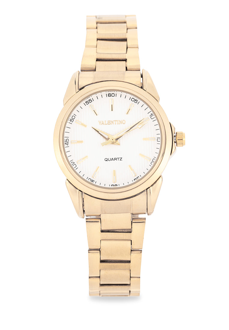 Valentino 20122504-GOLD-WHITE DIAL Analog Stainless Steel Strap Watch for Women-Watch Portal Philippines