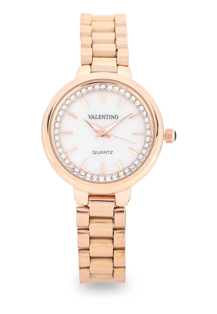 Valentino 20122516-ROSE-MOP DIAL Analog Stainless Steel Strap Watch for Women-Watch Portal Philippines