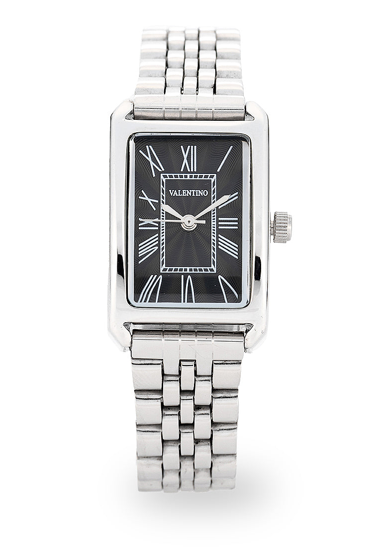 Valentino 20122523-BLACK DIAL Analog Stainless Steel Strap Watch for Women-Watch Portal Philippines
